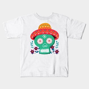 Mexican Sugar Skull Kids T-Shirt